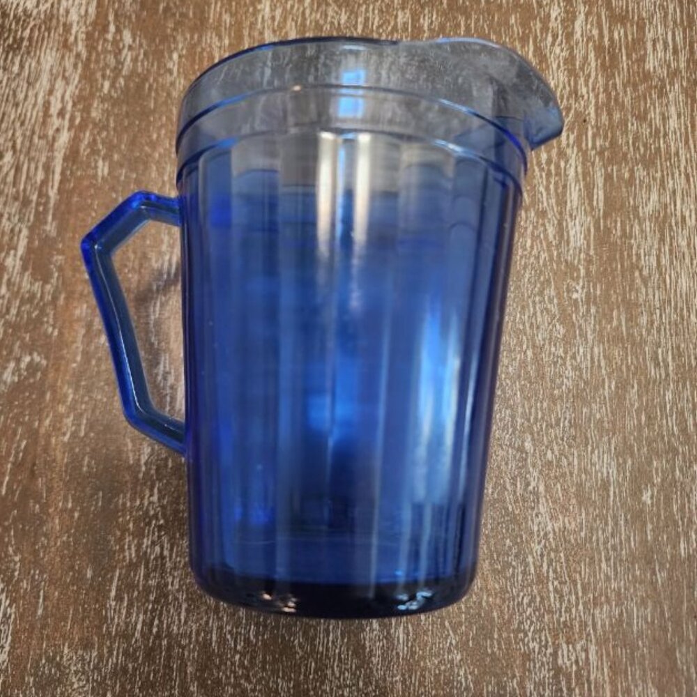 HAZEL ATLAS COBALT BLUE AURORA SMALL PITCHER